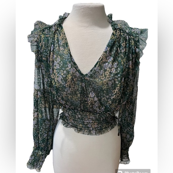 Free People Smocked Floral Twyla Top - Small - Picture 3 of 10